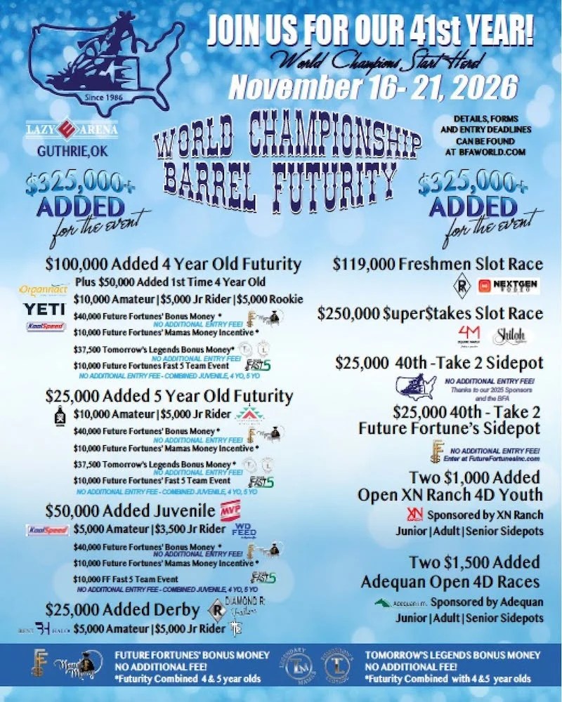 World Championship Barrel Futurity flyer