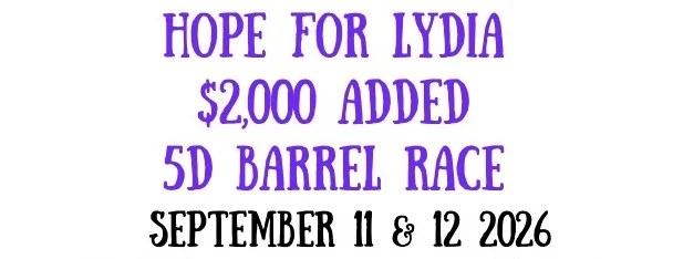 Hope For Lydia $2000 Added 5D Barrel Race