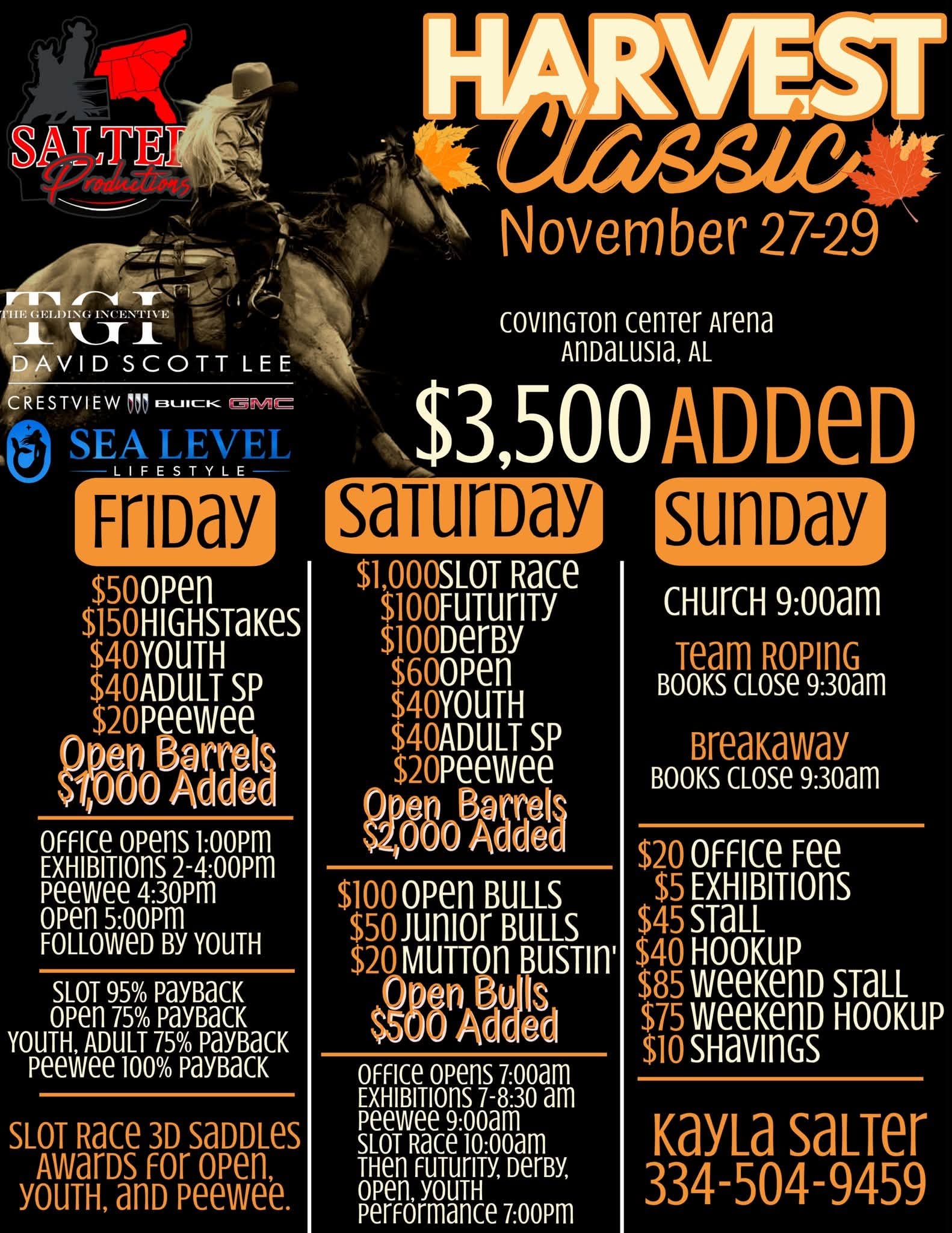 $3,000+ Added Harvest Classic: BBR, NBHA AL03, AL05, AL06 & TGI Approved flyer