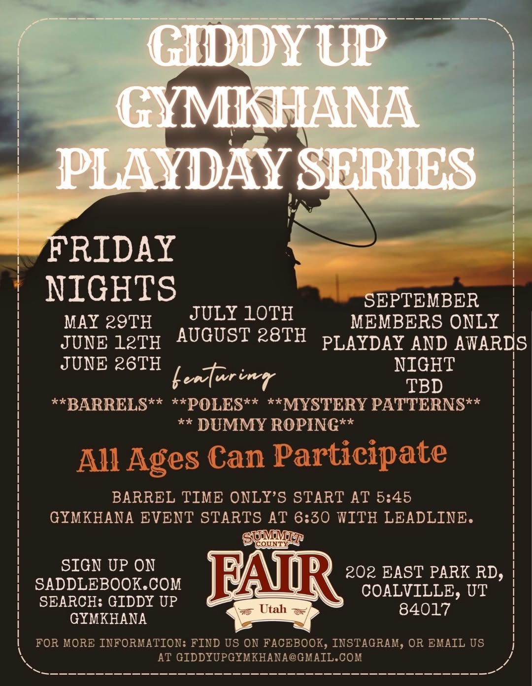 Giddy Up Gymkhana September 25, 2026 Members Only