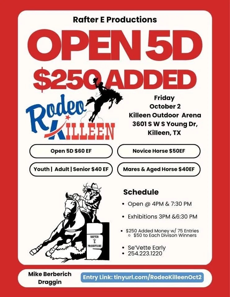 Rafter E Productions Open 5D flyer
