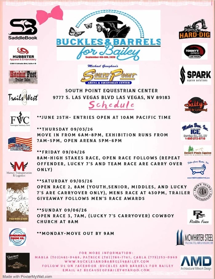 Buckles and Barrels for Bailey 2026