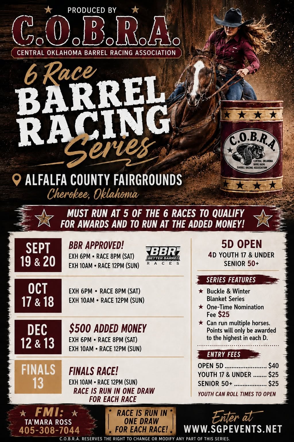 6 Race Barrel Racing Series