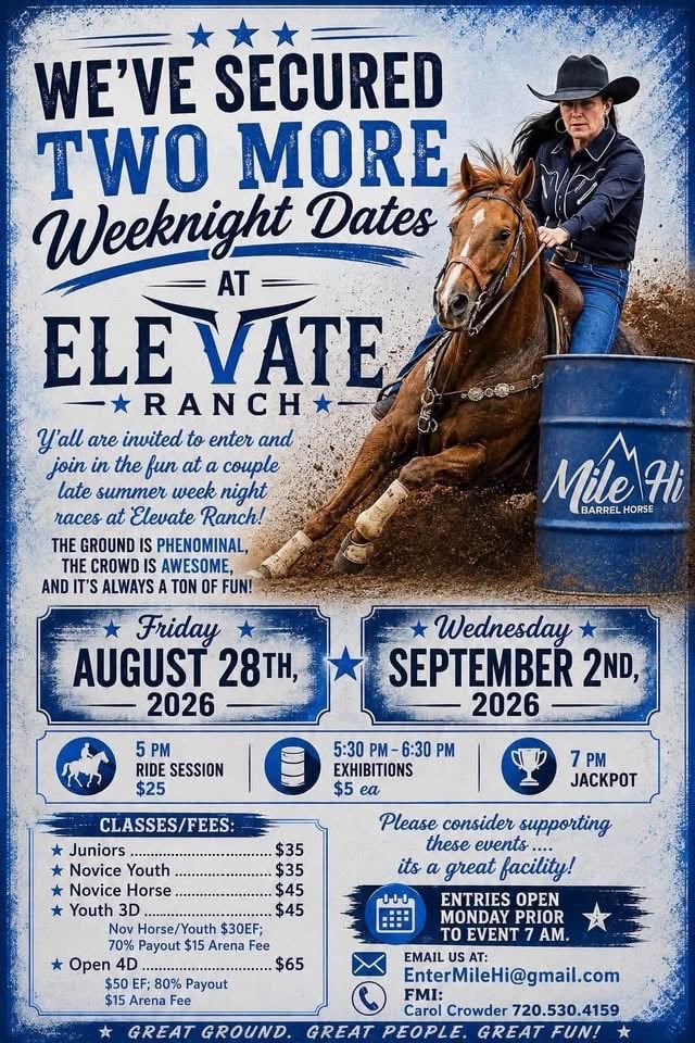 Week Night Dates at Elevate Ranch