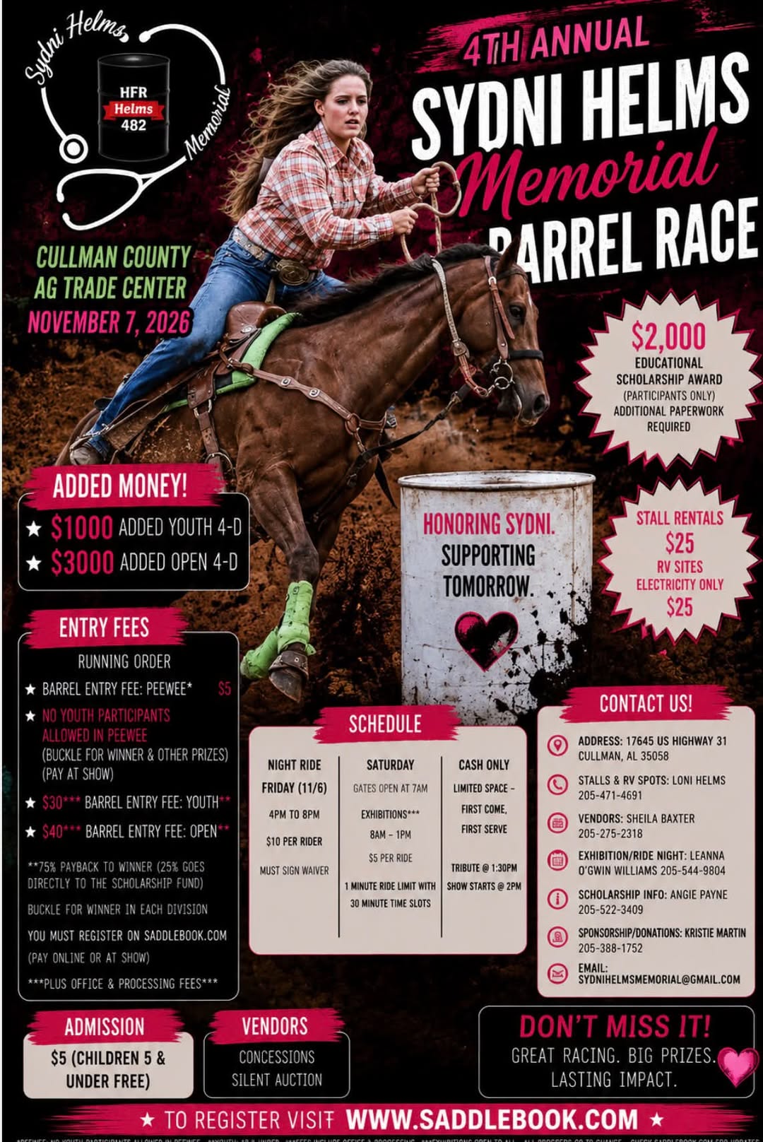 4th Annual Sydni Helms Memorial Barrel Race flyer