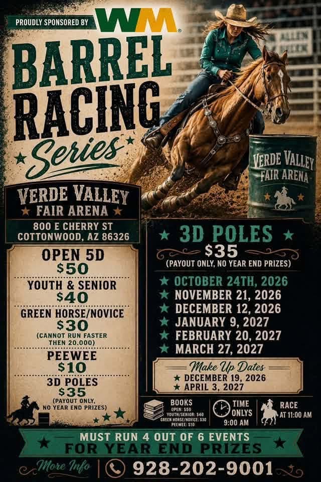 Verde Valley Fair Arena 5D Barrel Race Series flyer