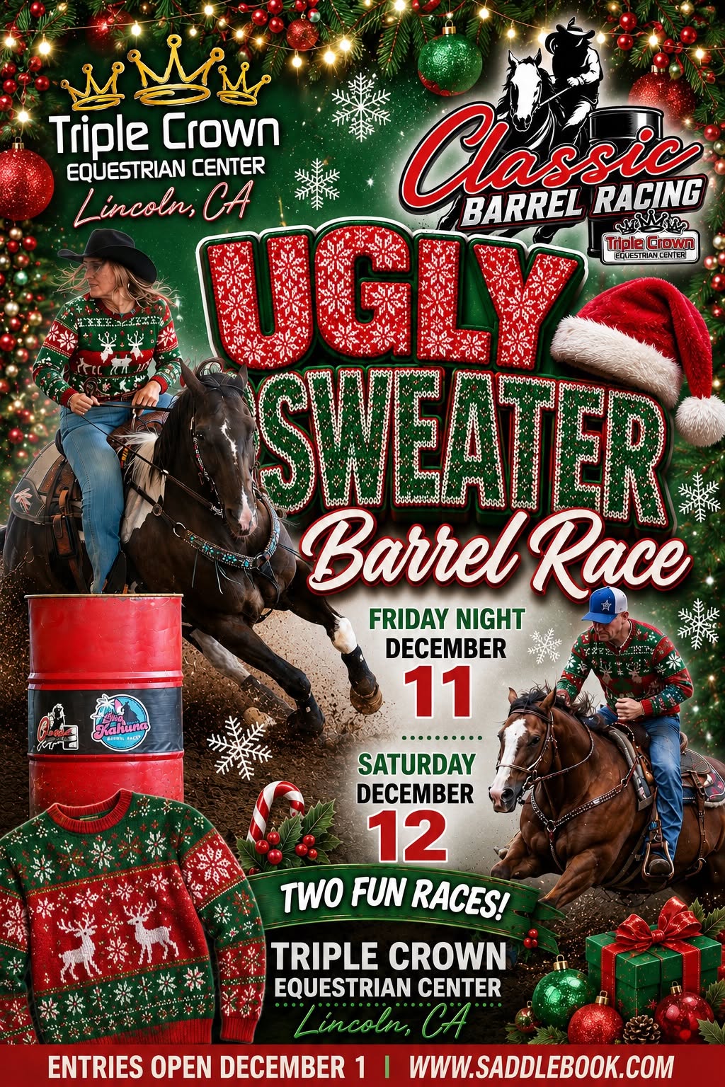 Ugly Sweater Barrel Race flyer