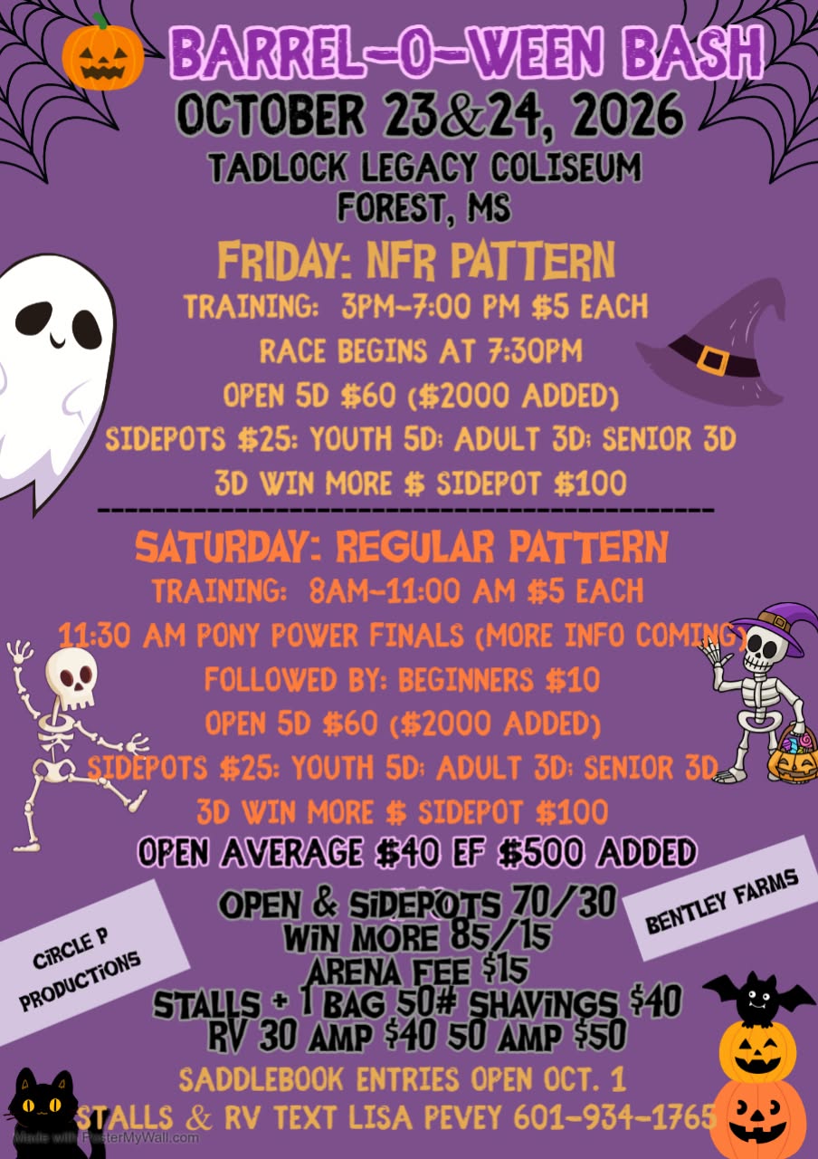 Barrel-O-Ween Bash Forest, MS flyer