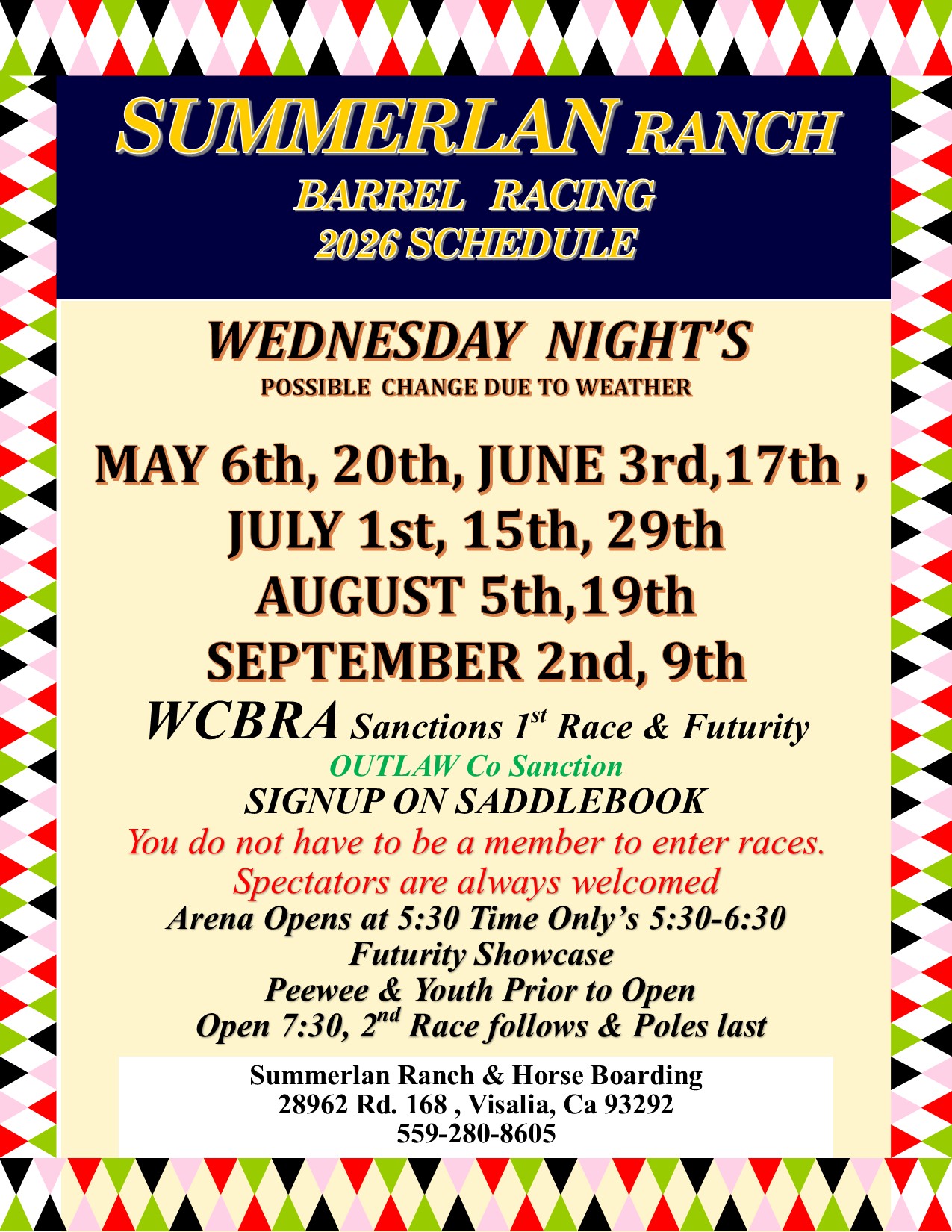 SUMMERLAN RANCH WEDNESDAY NIGHT JACKPOT BUCKLE SERIES