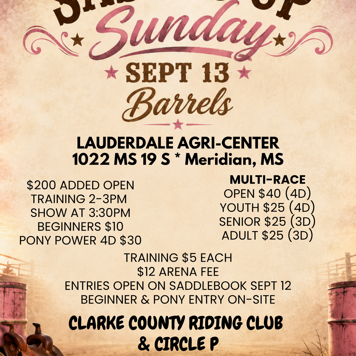 Saddle Up Sunday @ Meridian, MS September 13, 2026