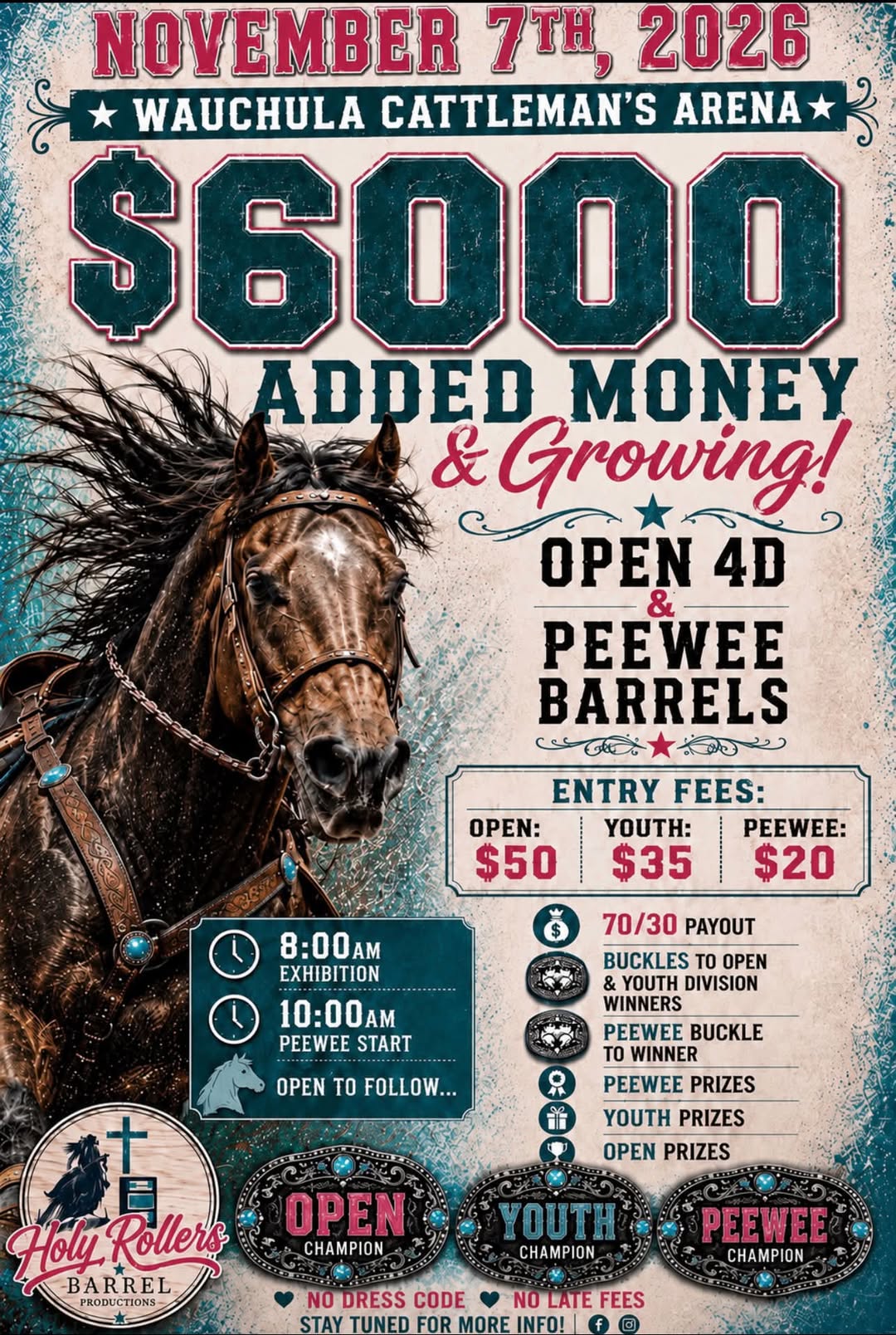 Holy Rollers Barrel Race flyer