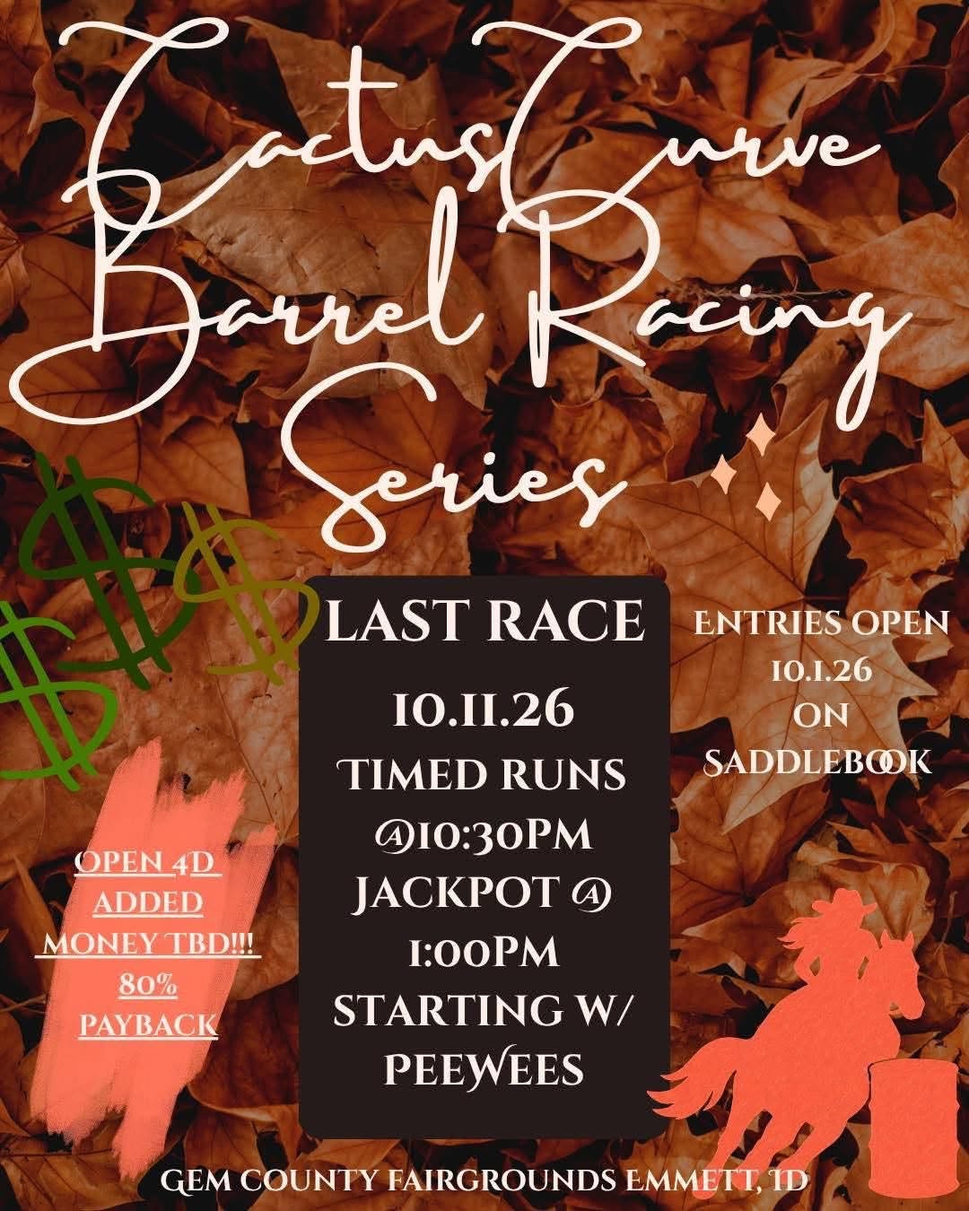 Barrel Race Series (Last Race #9, added money) flyer