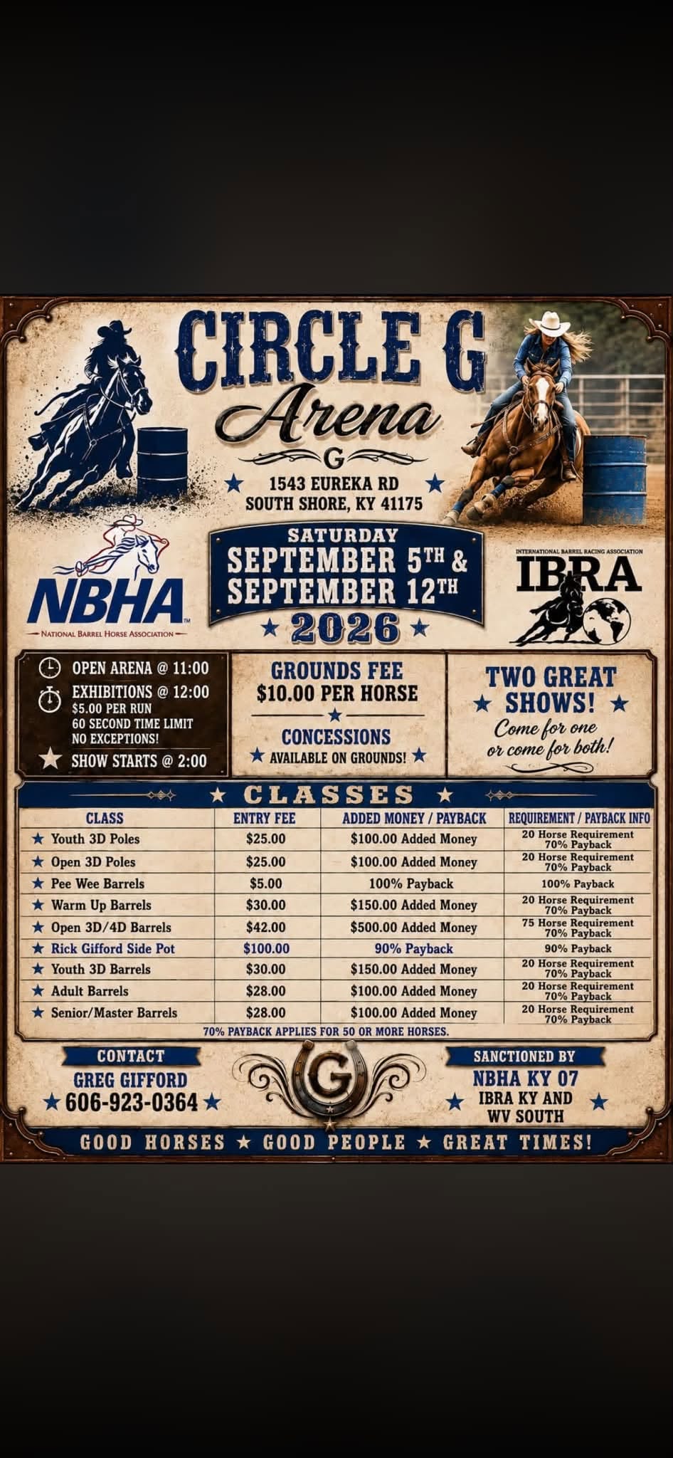 Circle G Arena Speed Show