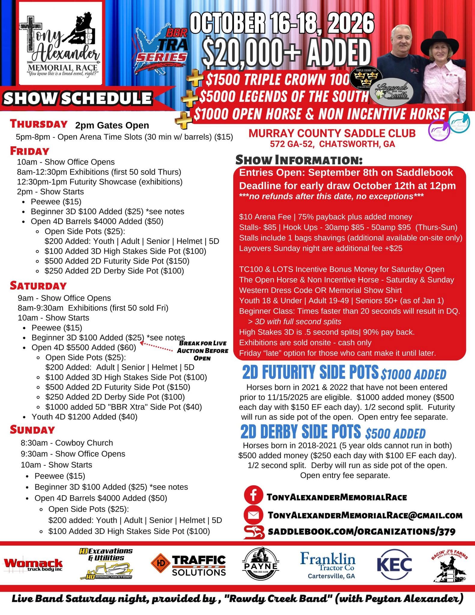 2026 Tony Alexander Memorial Barrel Race flyer
