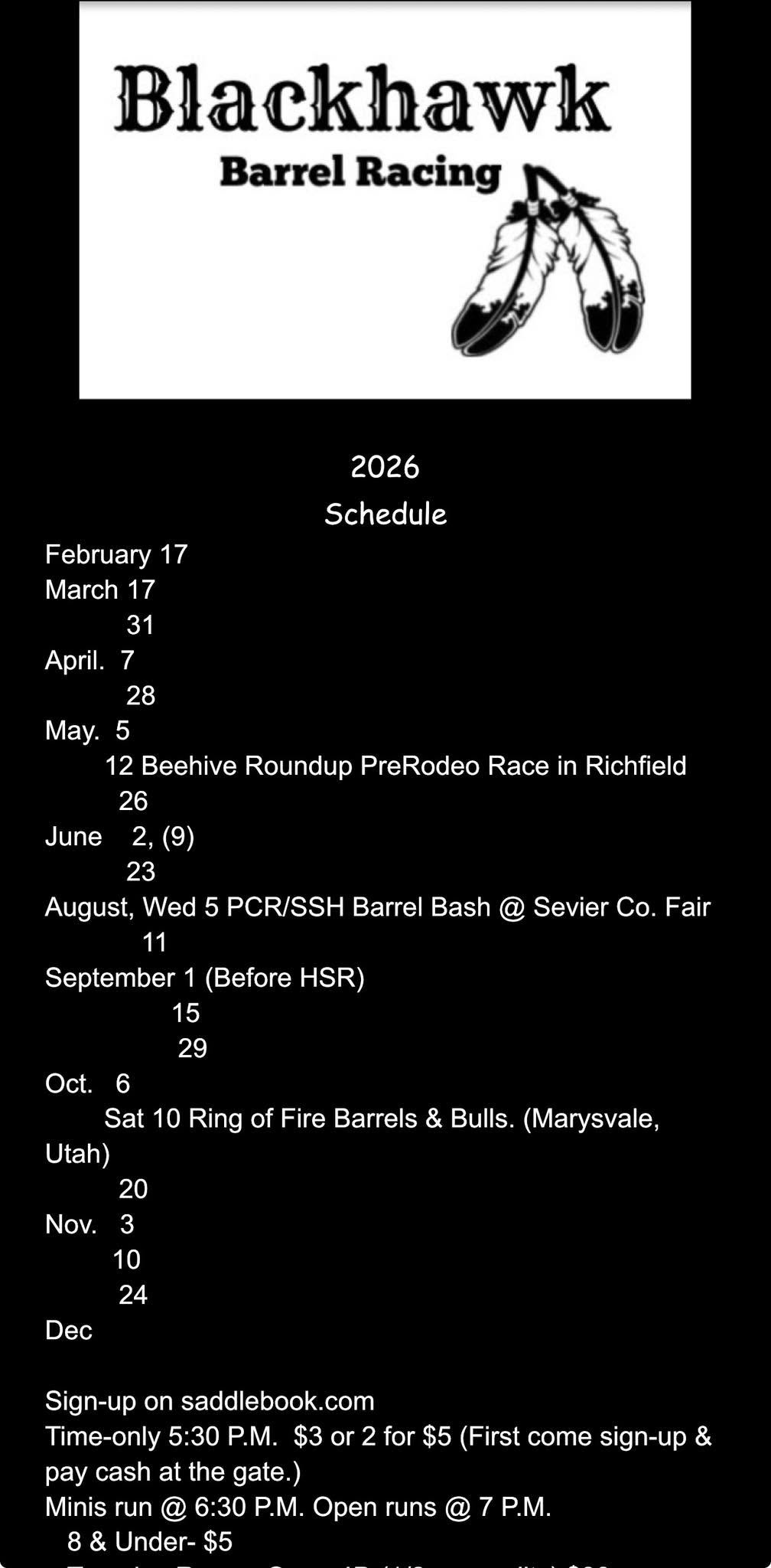 Blackhawk Barrel Racing flyer