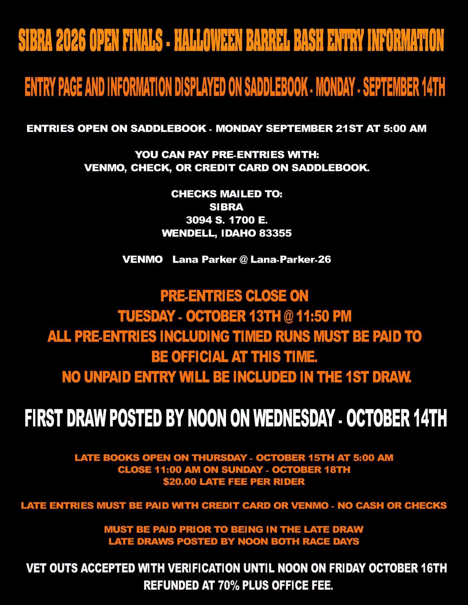 SIBRA/CSI - OPEN FINALS & HALLOWEEN BARREL BASH flyer